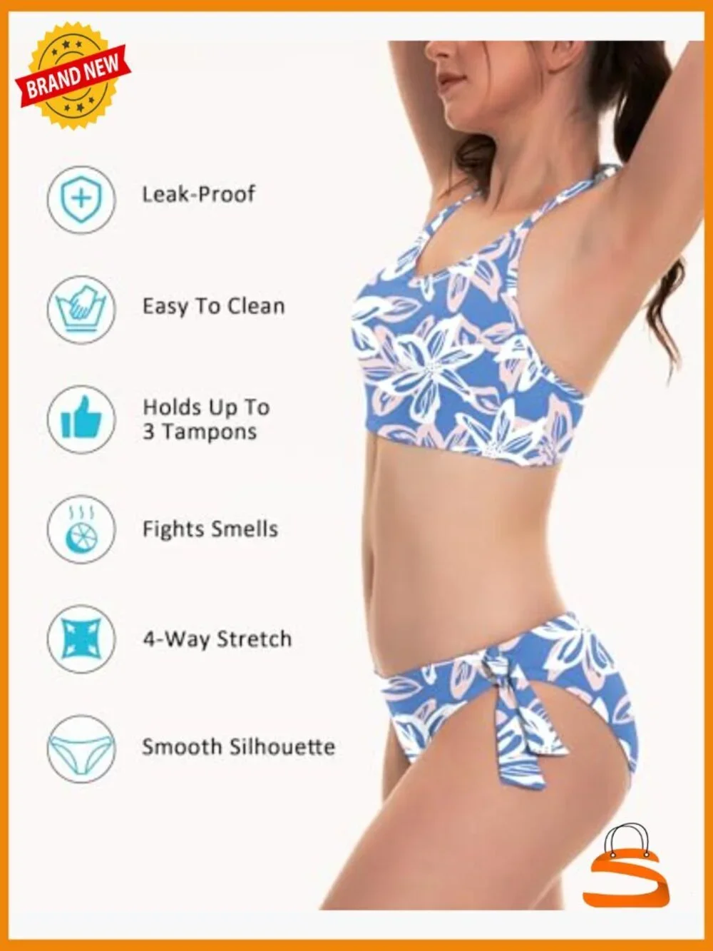 Medium Halter Bikini Set with Removable Padding, UPF 50+ Swimwear